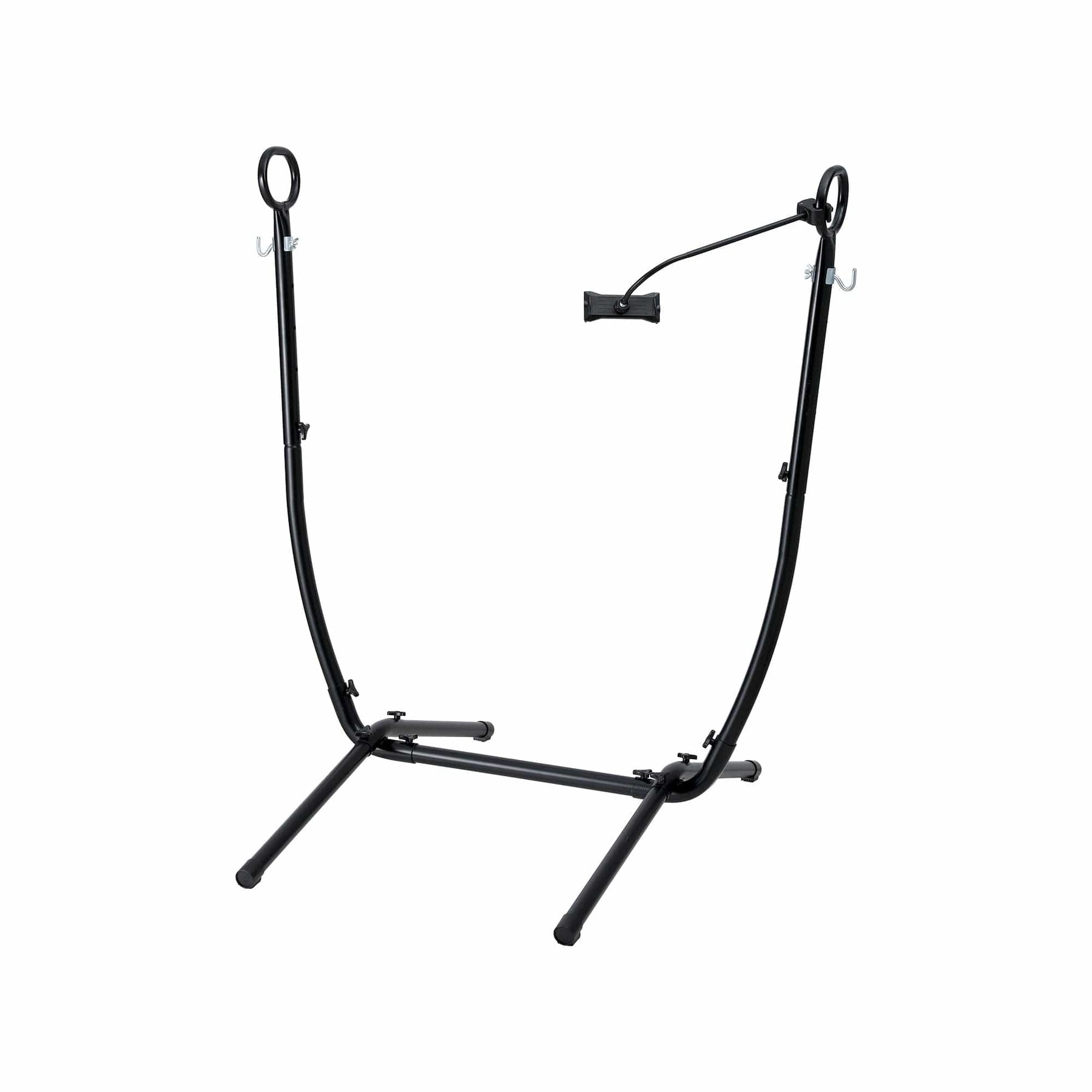 Gardeon Hammock Chair Stand Iron Frame w/ Phone Holder Black - SportZone.co.nz