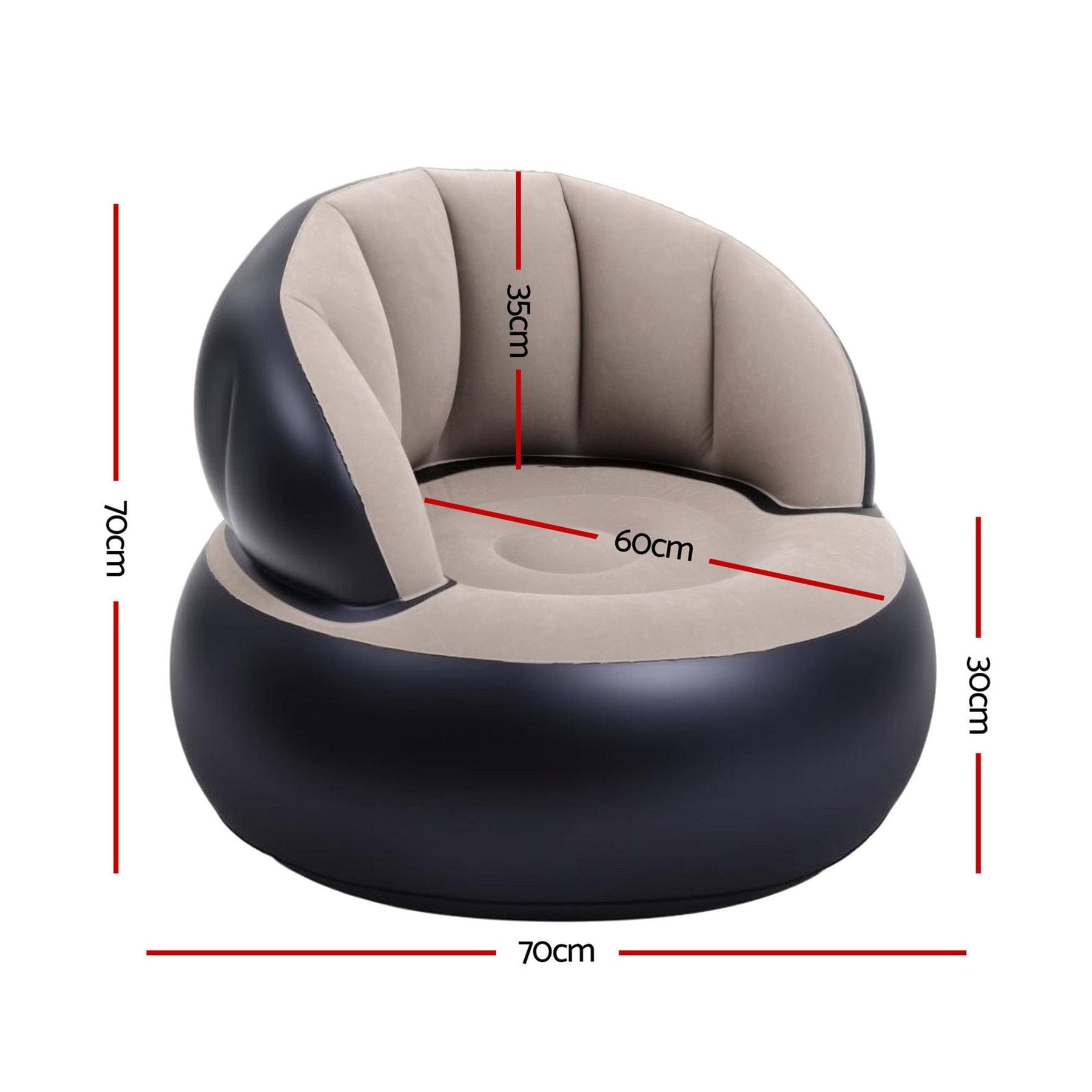 Gardeon Inflatable Chair Blow Up Folding Air Chairs Sofa for Camping with Pump - SportZone.co.nz