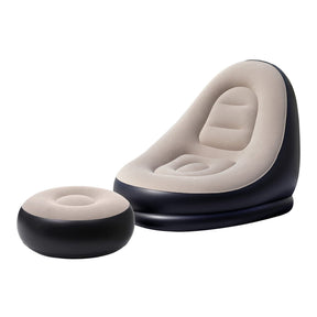 Gardeon Inflatable Chair with Ottoman Air Sofa Blow Up Air Chair for Camping with Pump - SportZone.co.nz