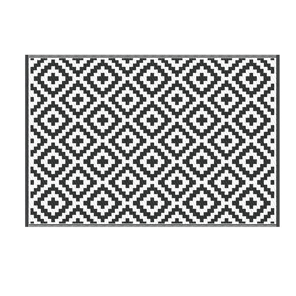 Gardeon Outdoor Rugs 120x180cm Large Carpet Reversible Area Mat PP Dual - Sided Patio Rug Cross - SportZone.co.nz