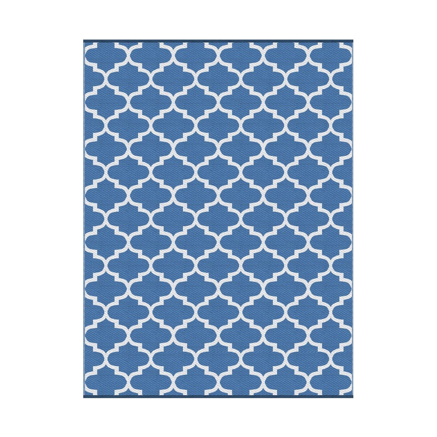 Gardeon Outdoor Rugs 274x366cm Large Carpet Reversible Area Mat PP Dual - Sided Patio Rug Blue - SportZone.co.nz