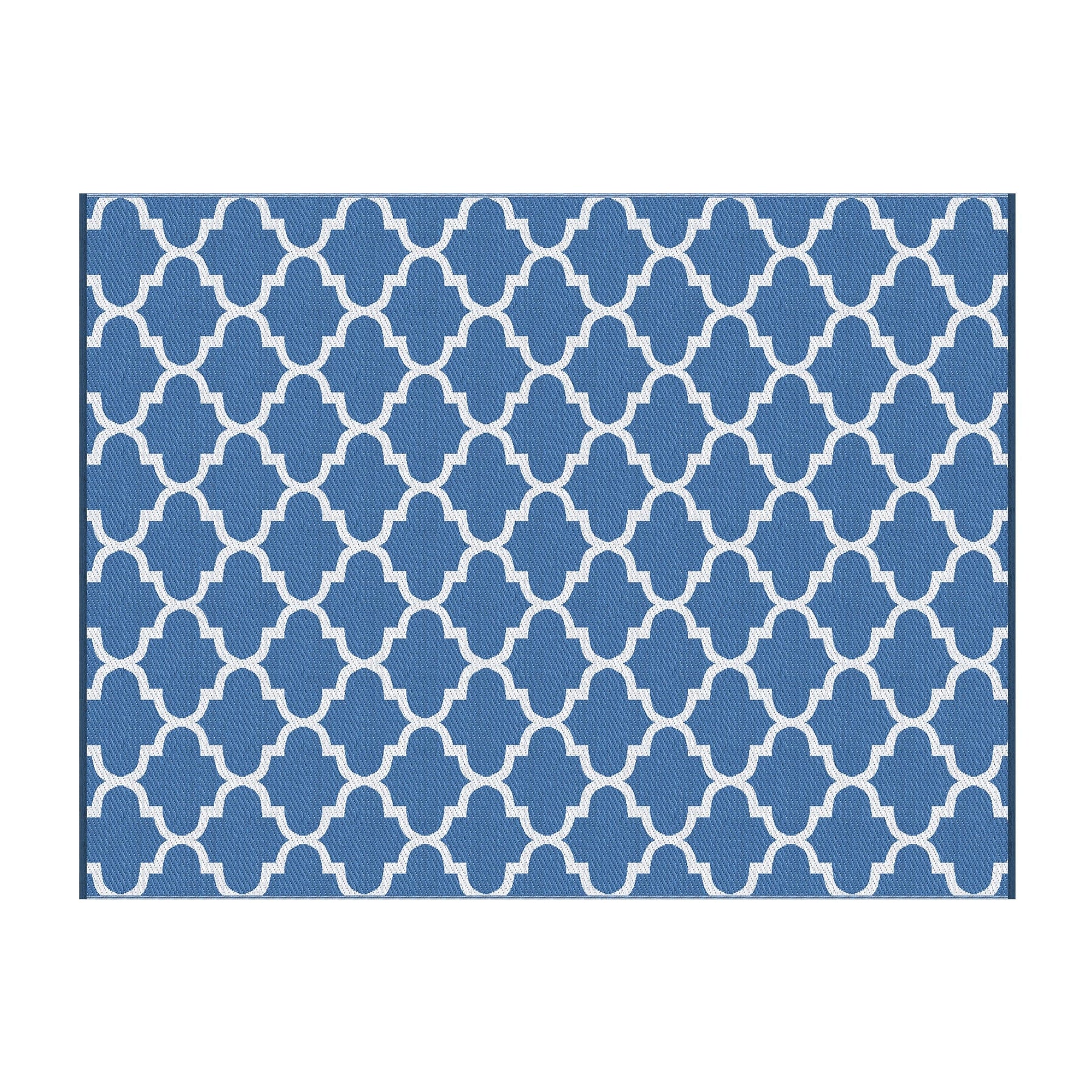 Gardeon Outdoor Rugs 274x366cm Large Carpet Reversible Area Mat PP Dual - Sided Patio Rug Blue - SportZone.co.nz