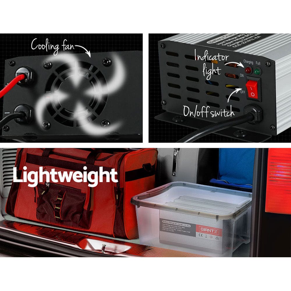 Giantz 12V 30A Car Battery Charger 30Amp ATV 4WD Boat Caravan - SportZone.co.nz