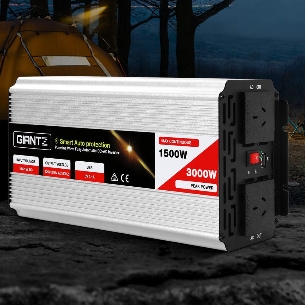 Giantz 1500W Puresine Wave DC - AC Power Inverter - SportZone.co.nz