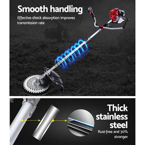 Giantz 2 Stroke Pole Chainsaw Petrol Hedge Trimmer Tree Pruner 7 In 1 - SportZone.co.nz