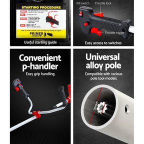 Giantz 2 Stroke Pole Chainsaw Petrol Hedge Trimmer Tree Pruner 7 In 1 - SportZone.co.nz