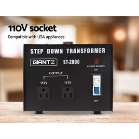 Giantz 2000 Watt Step Down Transformer - SportZone.co.nz
