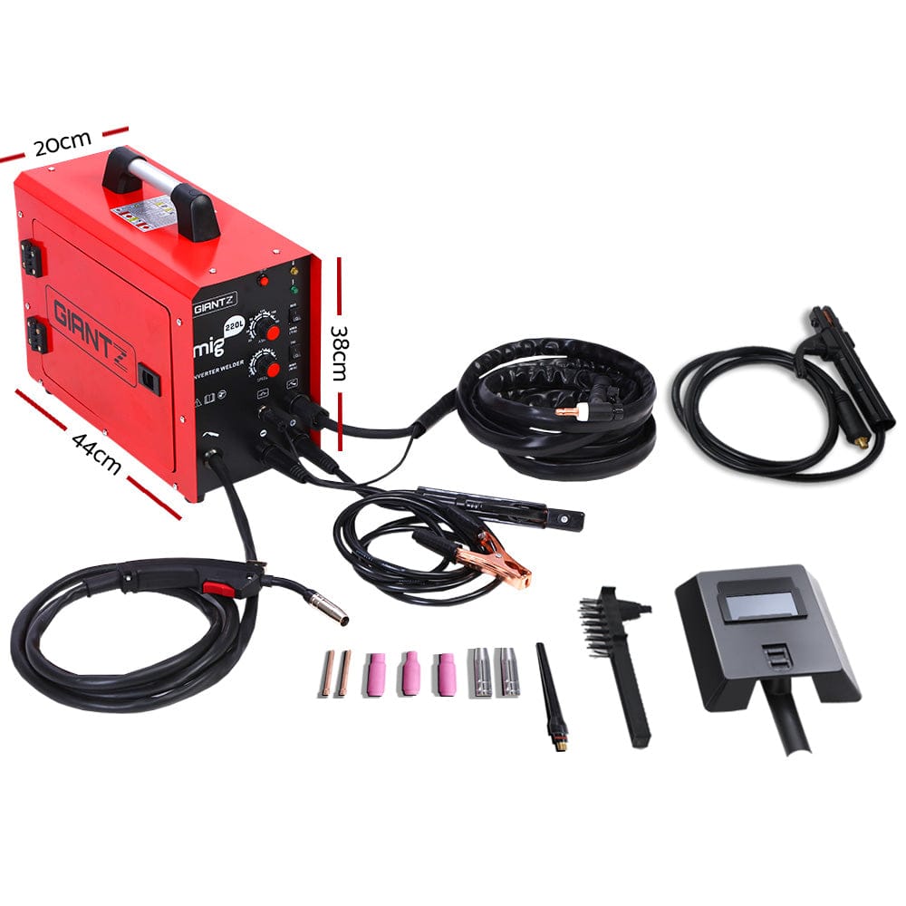 Giantz 220 Amp Inverter Welder MMA MIG DC Gas Gasless Welding Machine Portable - SportZone.co.nz
