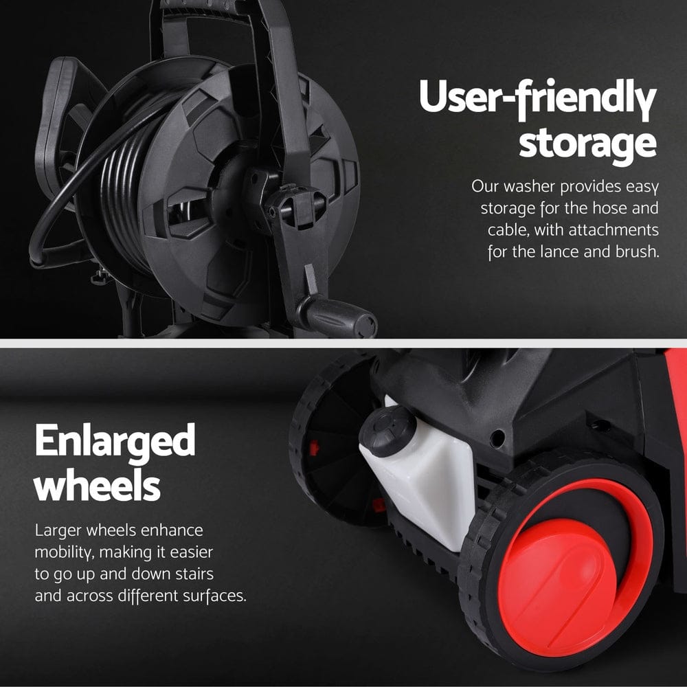 Giantz 2400PSI High Pressure Washer Electric Water Cleaner Pump 10M Jet Hose Gurney - SportZone.co.nz