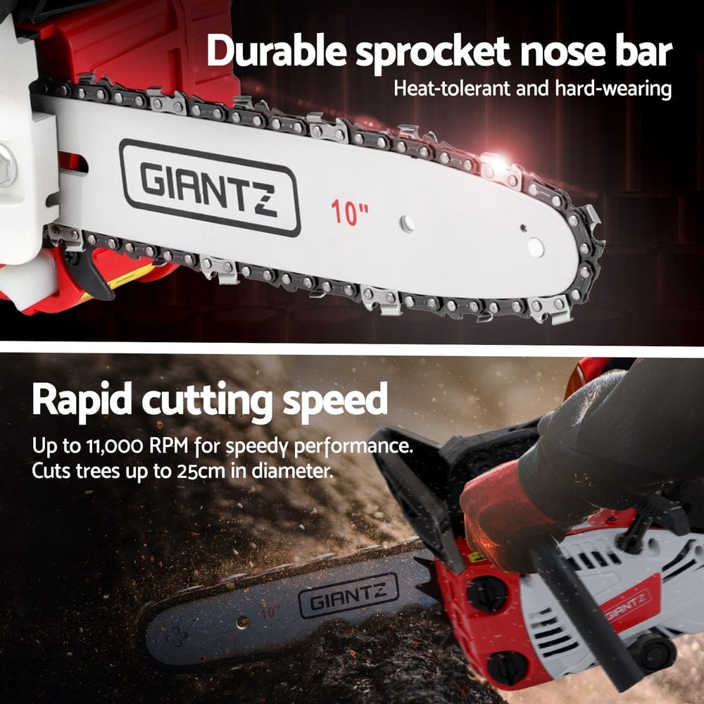 Giantz 25cc Petrol Chainsaw 10" Bar E - Start Tree Pruning Chain Saw - SportZone.co.nz