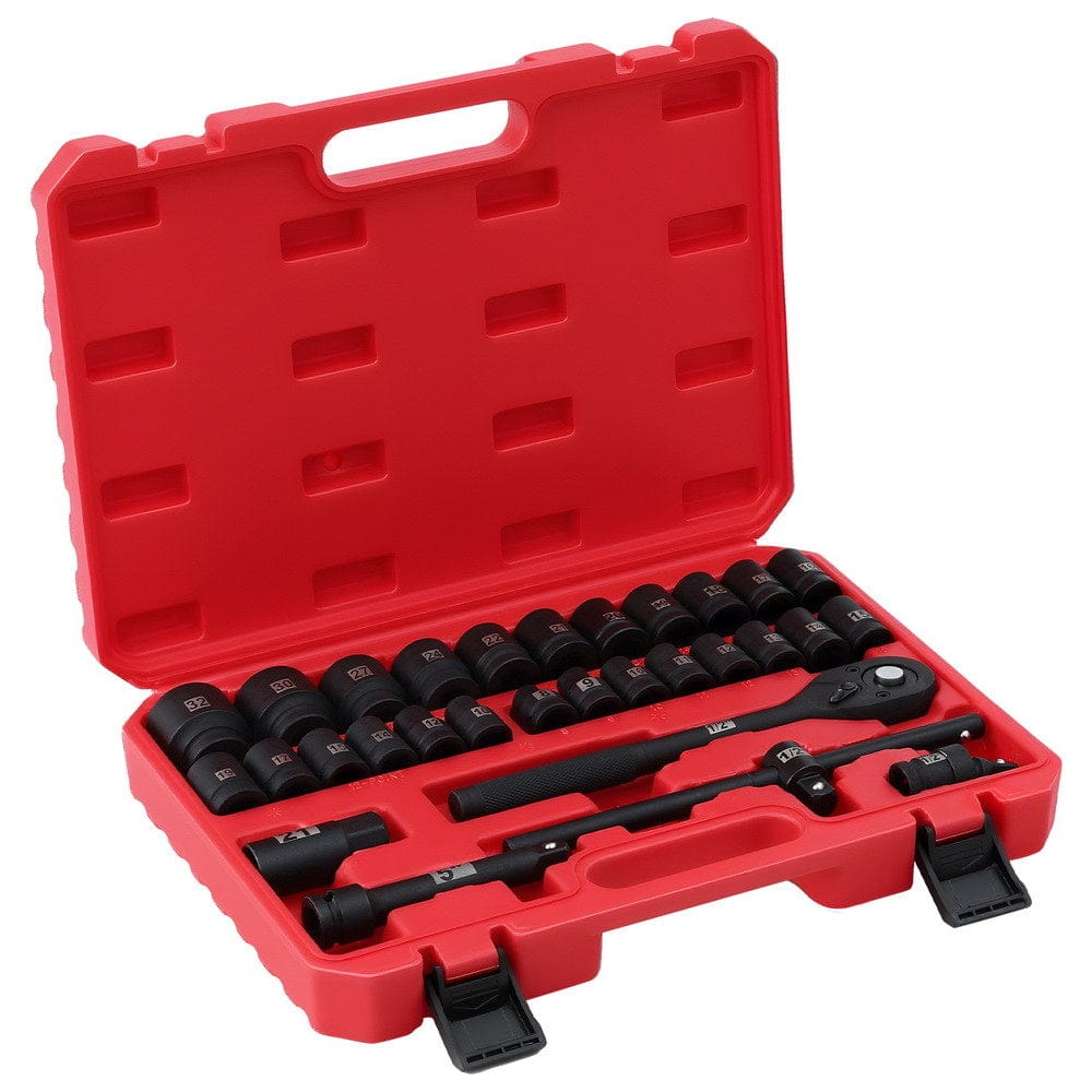 Giantz 30Pc 1/2" Drive Socket Set Cr - V Steel 8 - 32mm Workshop Repair - SportZone.co.nz