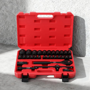 Giantz 30Pc 1/2" Drive Socket Set Cr - V Steel 8 - 32mm Workshop Repair - SportZone.co.nz