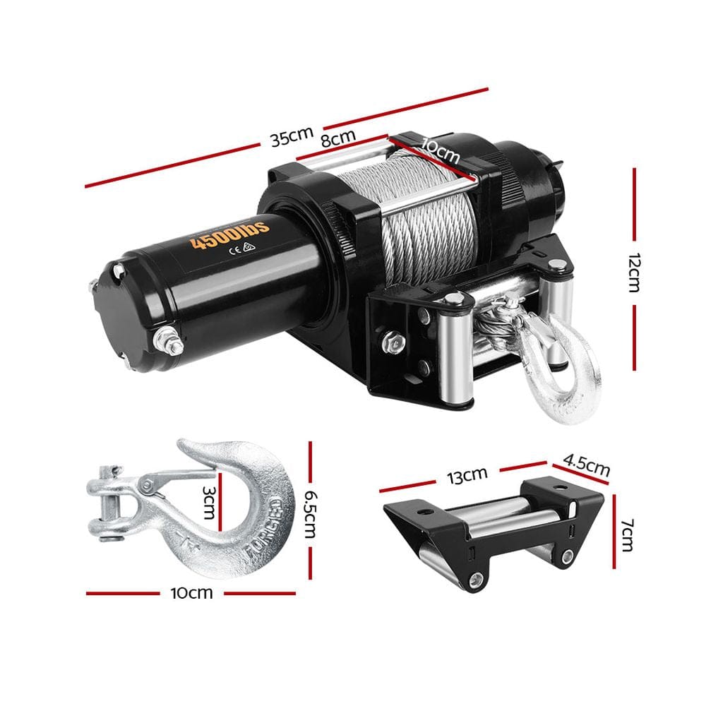 Giantz 4WD Electric Car Winch 4500LBS/2041KG - SportZone.co.nz