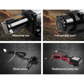 Giantz 4WD Electric Car Winch 4500LBS/2041KG - SportZone.co.nz