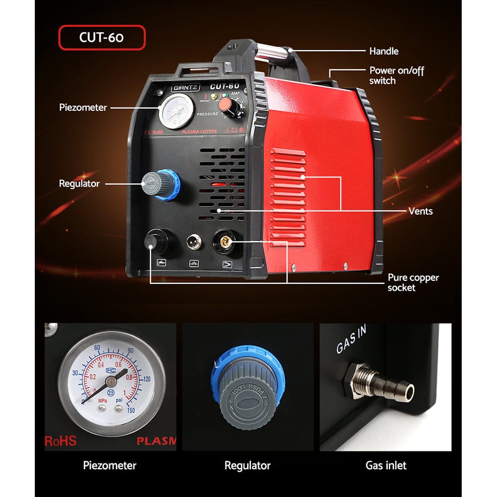 Giantz 60 Amp Inverter Welder Cutter Gas DC iGBT Welding Machine Portable - SportZone.co.nz