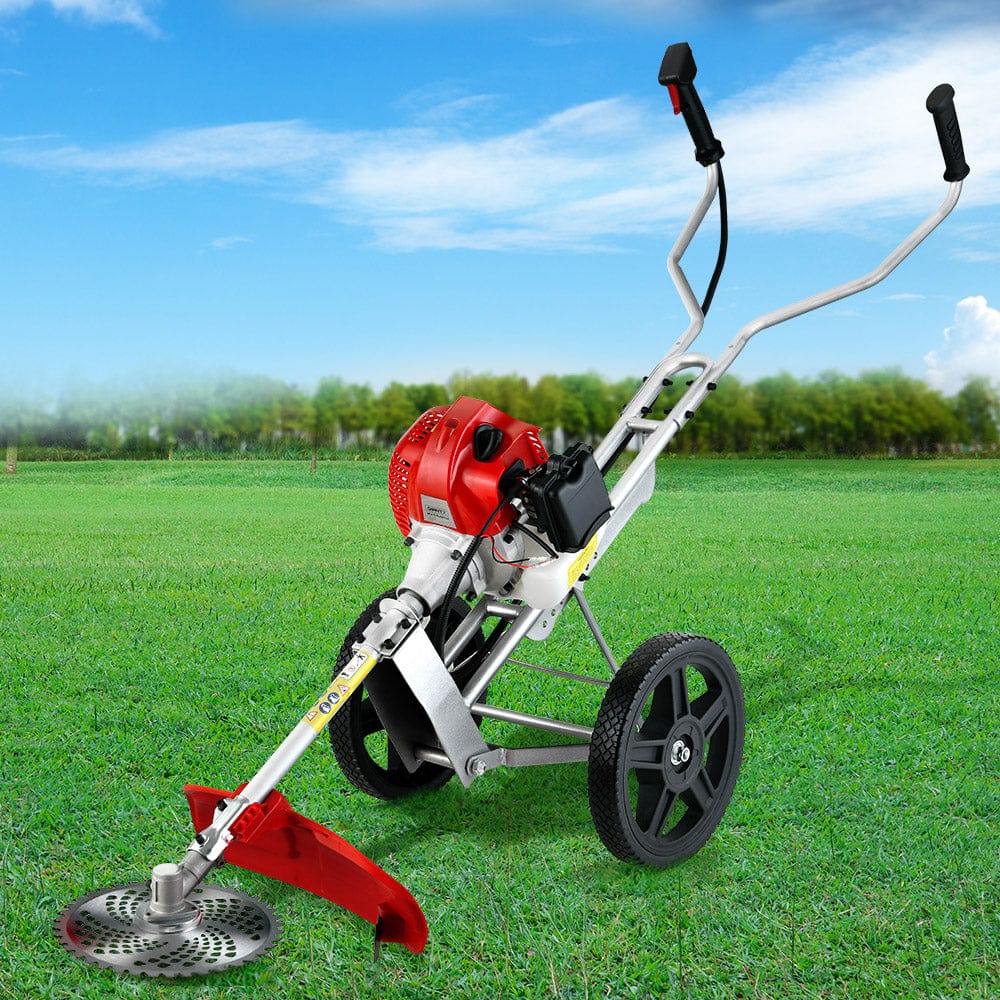 Giantz 62cc Petrol Brush Cutter Whipper Saw Trimmer 2 Stroke 3 - in - 1 Wheel - SportZone.co.nz
