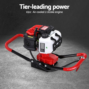 Giantz 65CC Post Hole Digger 200mm Petrol Drill Auger Extension Bits - SportZone.co.nz