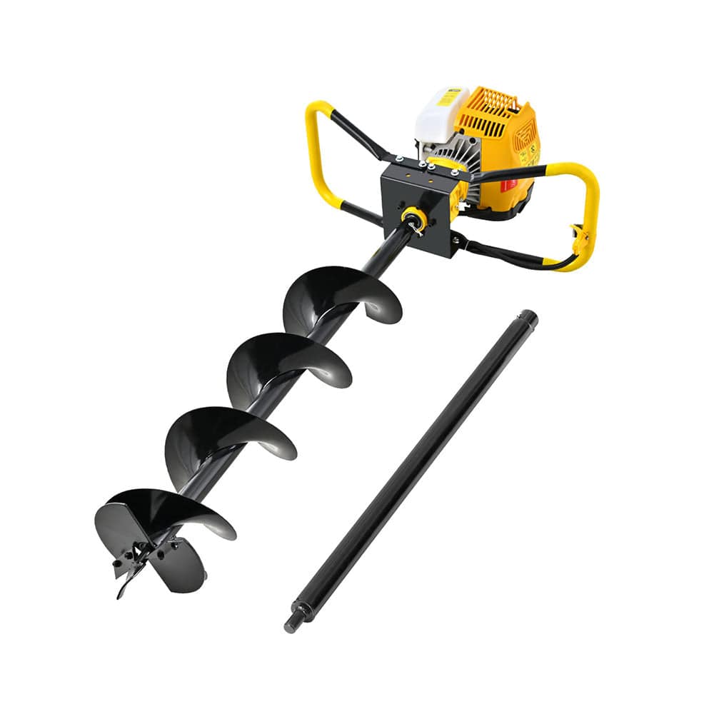 Giantz 74CC Post Hole Digger 200mm Petrol Drill Auger Extension Bits - SportZone.co.nz