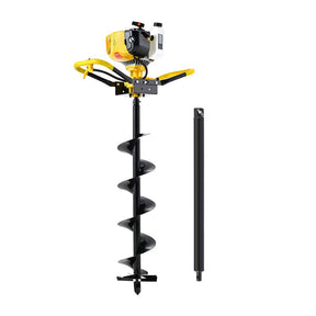 Giantz 74CC Post Hole Digger 200mm Petrol Drill Auger Extension Bits - SportZone.co.nz