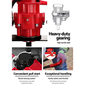 Giantz 80CC Petrol Post Hole Digger Motor Only Engine Red - SportZone.co.nz