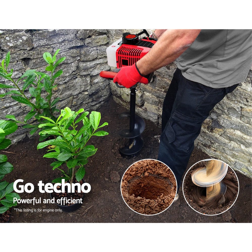 Giantz 80CC Post Hole Digger Motor Only Petrol Engine Red - SportZone.co.nz