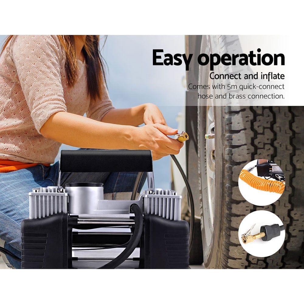 Giantz Air Compressor 12V 4x4 Tyre 85L/min Deflator Inflator Car Truck Portable - SportZone.co.nz