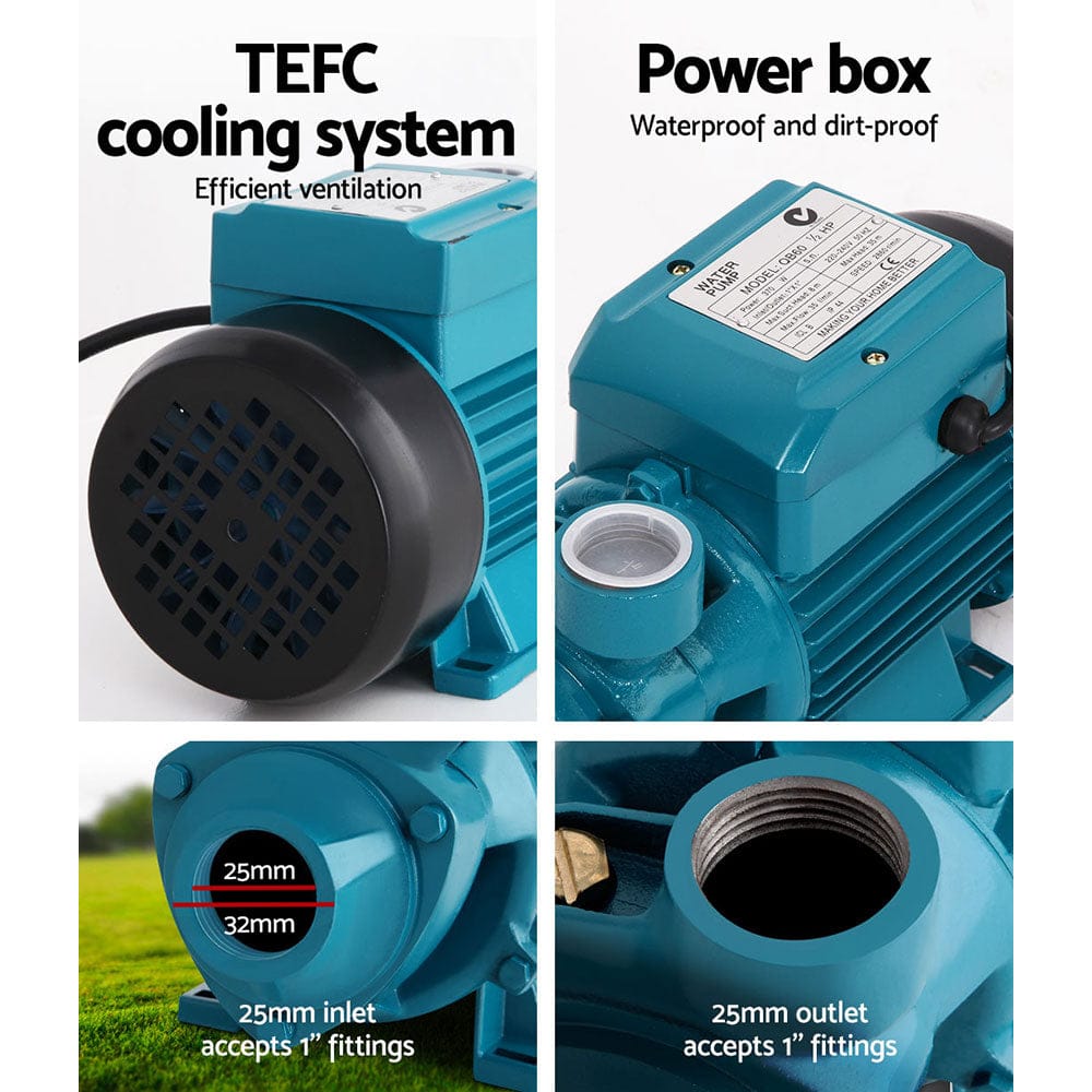 Giantz Auto Peripheral Pump Clean Water Garden Farm Rain Tank Irrigation QB60 - SportZone.co.nz
