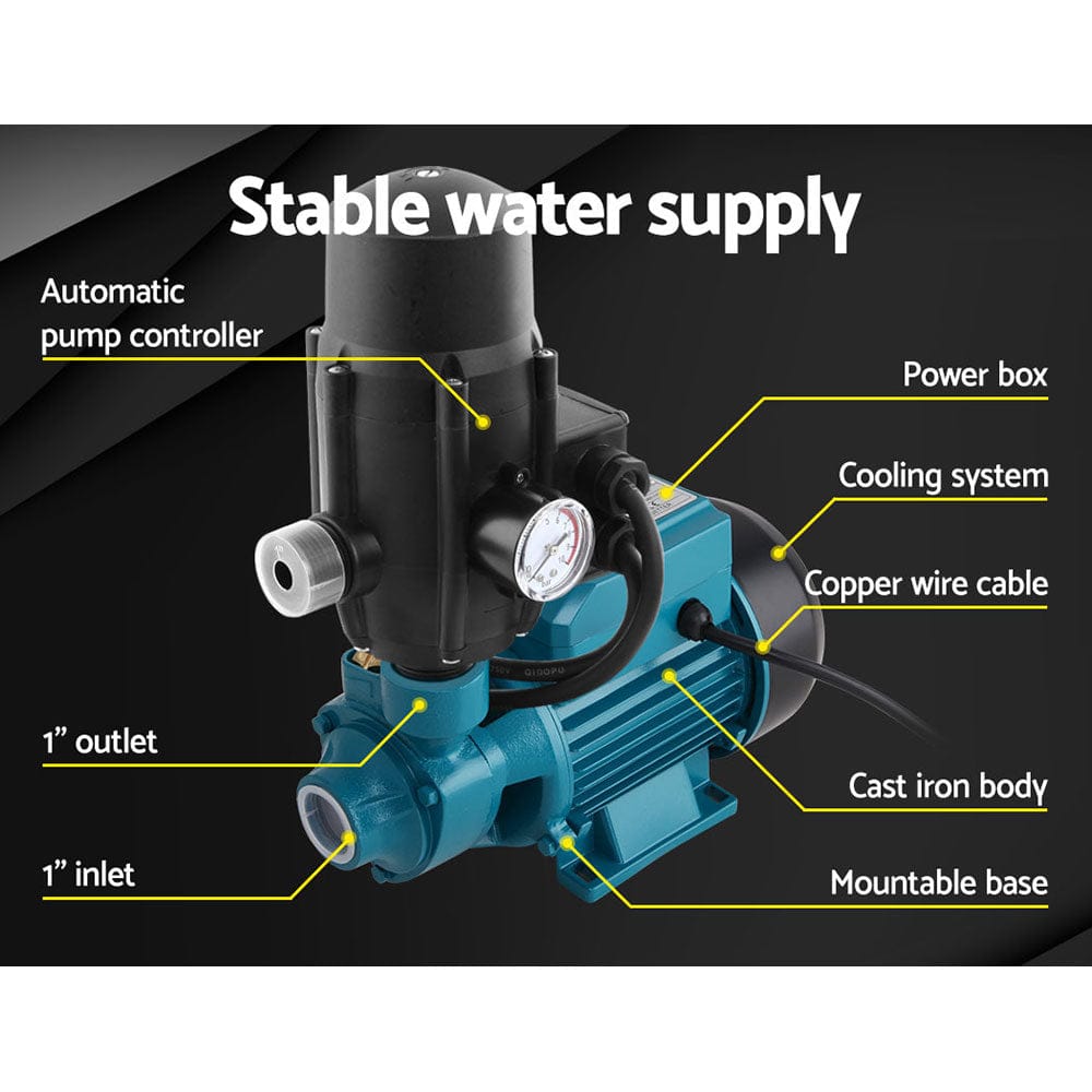 Giantz Auto Peripheral Pump Clean Water Garden Farm Rain Tank Irrigation QB60 - SportZone.co.nz