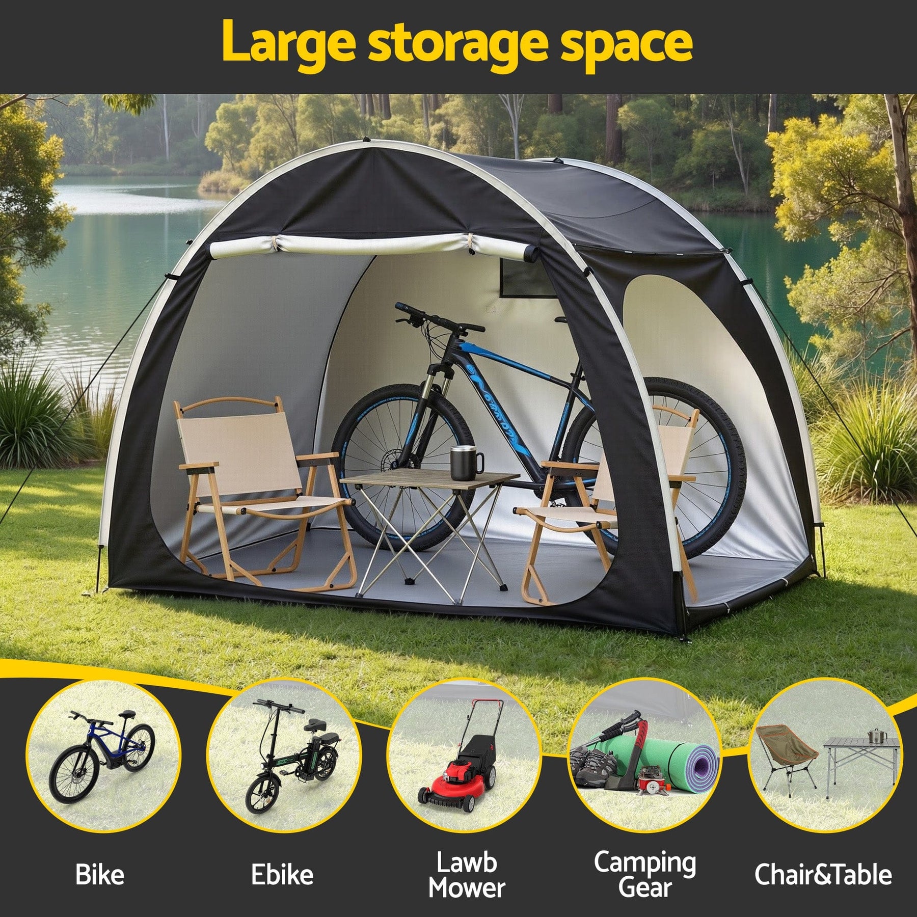 Giantz Bike Storage Tent Outdoor Waterproof UV Resistant Shelter w/ Ventilation - SportZone.co.nz