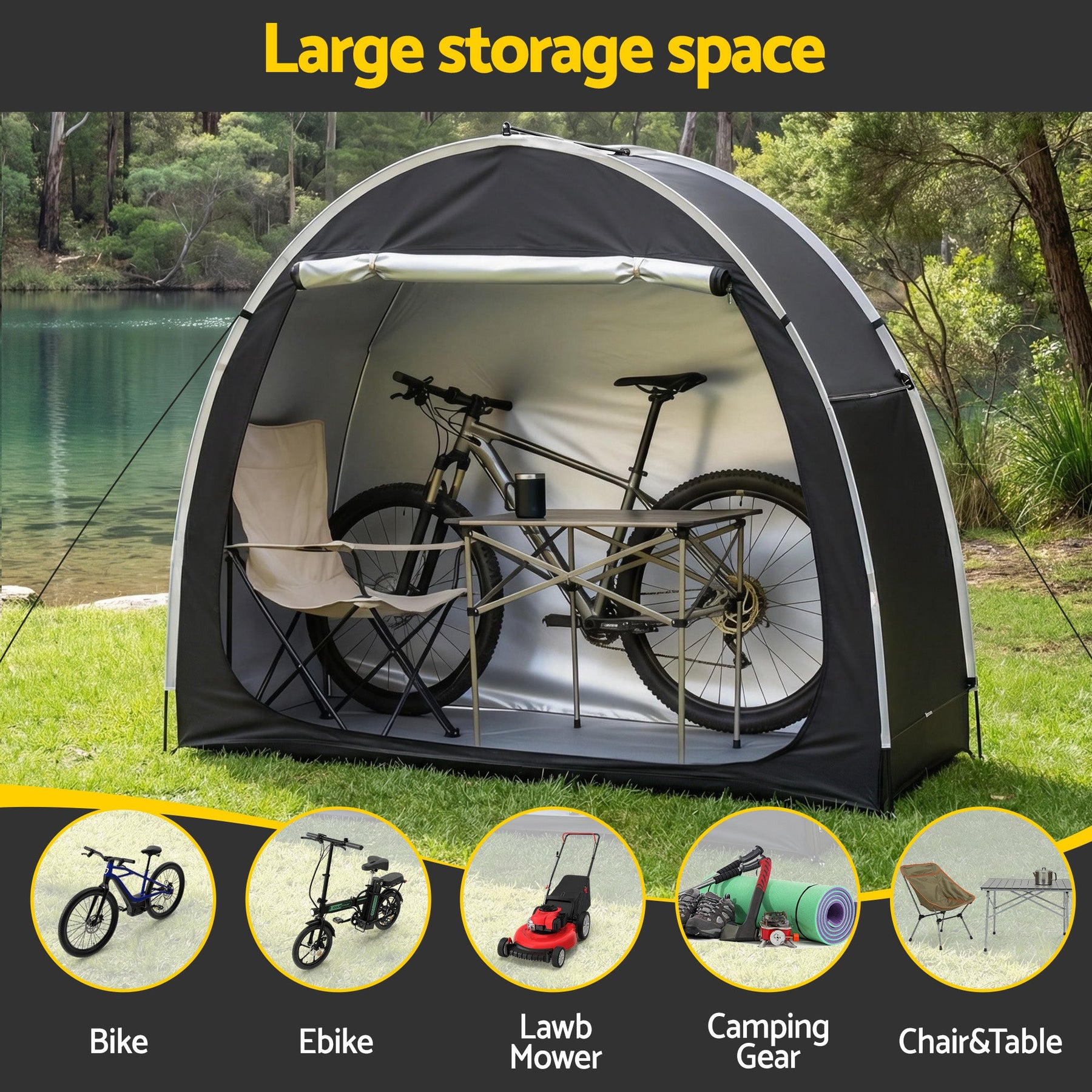 Giantz Bike Storage Tent Waterproof Outdoor UV Protection Shelter w/ Large Space - SportZone.co.nz