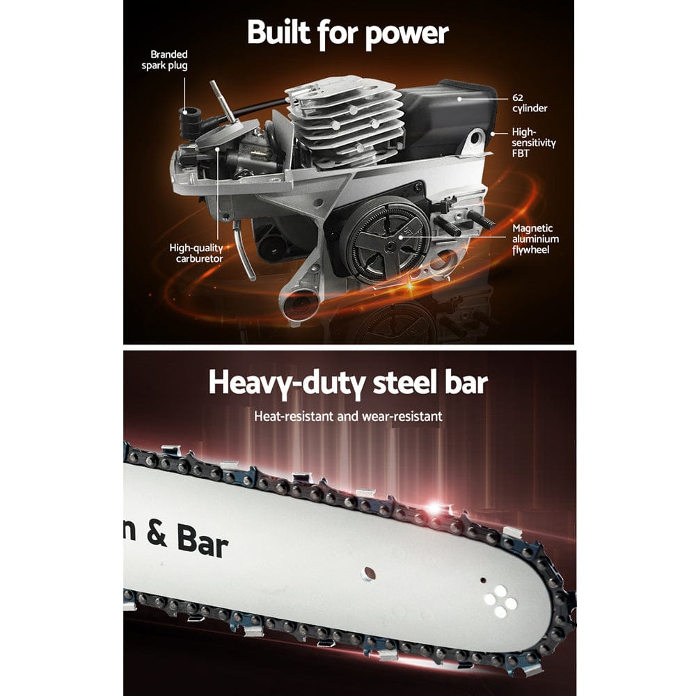 Giantz Chainsaw Petrol 52CC 20" Oregon Bar Commercial E - Start Pruning Chain Saw - SportZone.co.nz