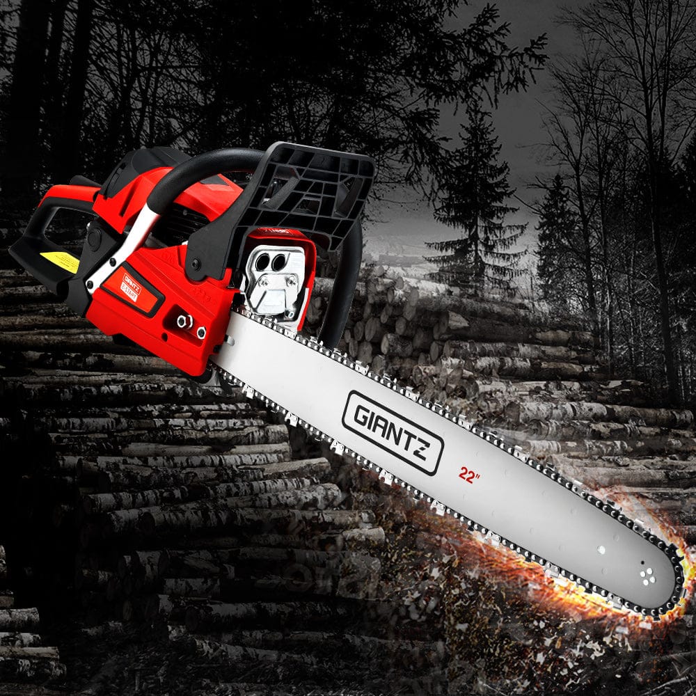 Giantz Chainsaw Petrol 58CC 22" Bar Commercial E - Start Pruning Chain Saw - SportZone.co.nz
