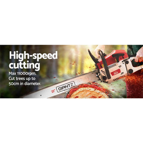 Giantz Chainsaw Petrol 62CC 22" Bar Commercial E - Start Pruning Chain Saw - SportZone.co.nz