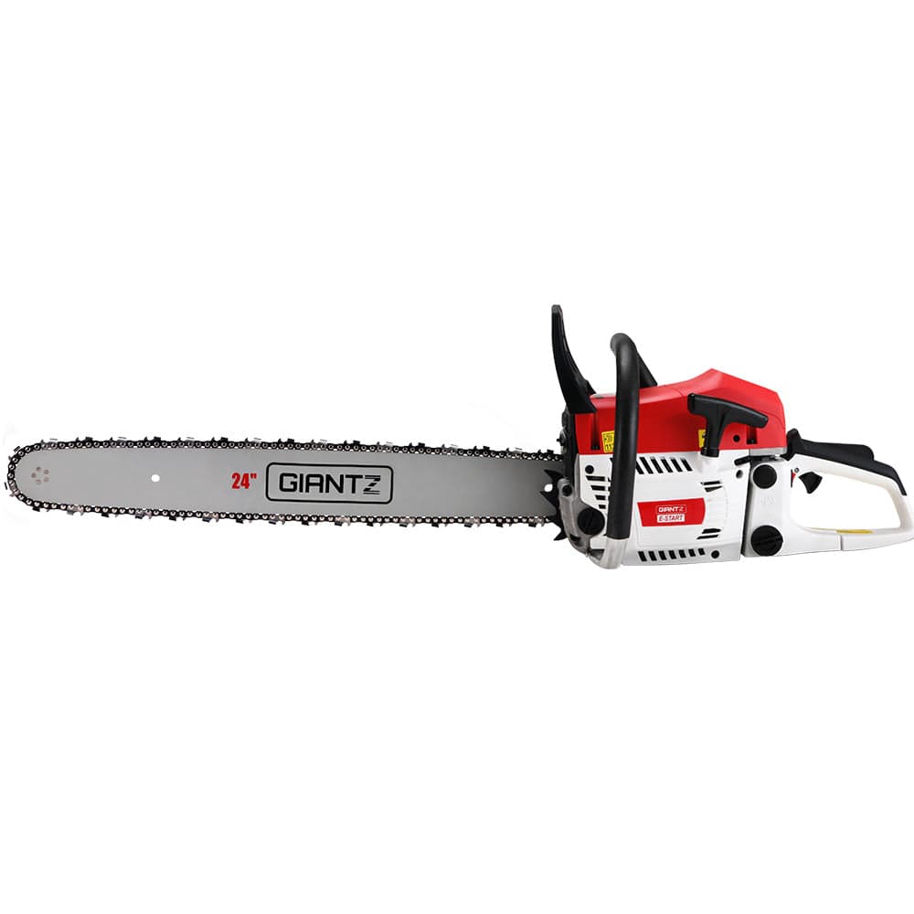 Giantz Chainsaw Petrol 72CC 24" Bar Commercial E - Start Pruning Chain Saw - SportZone.co.nz