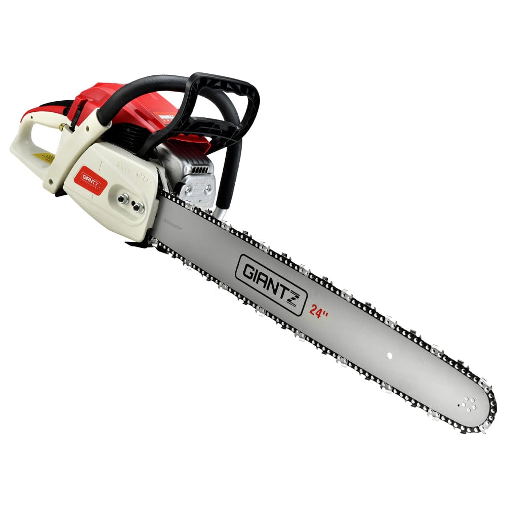Giantz Chainsaw Petrol 92CC 24" Bar Commercial E - Start Pruning Chain Saw - SportZone.co.nz