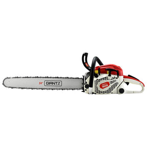 Giantz Chainsaw Petrol 92CC 24" Bar Commercial E - Start Pruning Chain Saw - SportZone.co.nz