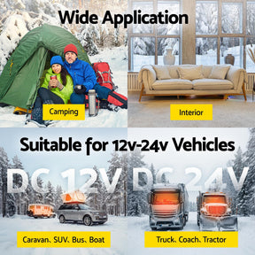 Giantz Diesel Air Heater 12 - 24V 2KW LCD Display Remote Control for Car Bus RV Indoor Black - SportZone.co.nz