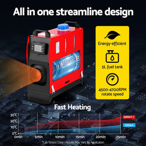 Giantz Diesel Air Heater All - in - one 12V 5KW LCD Remote Control for Car RV Indoors 2025 caravan machinery - SportZone.co.nz