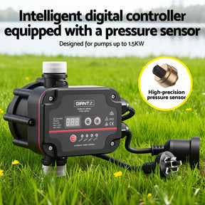 GIANTZ Digital Water Pump Controller 16A 1.5kW Max High Power Pressure Switch Adjustable 10Bar IP65 - SportZone.co.nz