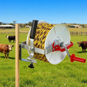 Giantz Electric Fence Reel Geared Portable Polywire Fencing Farm White - SportZone.co.nz