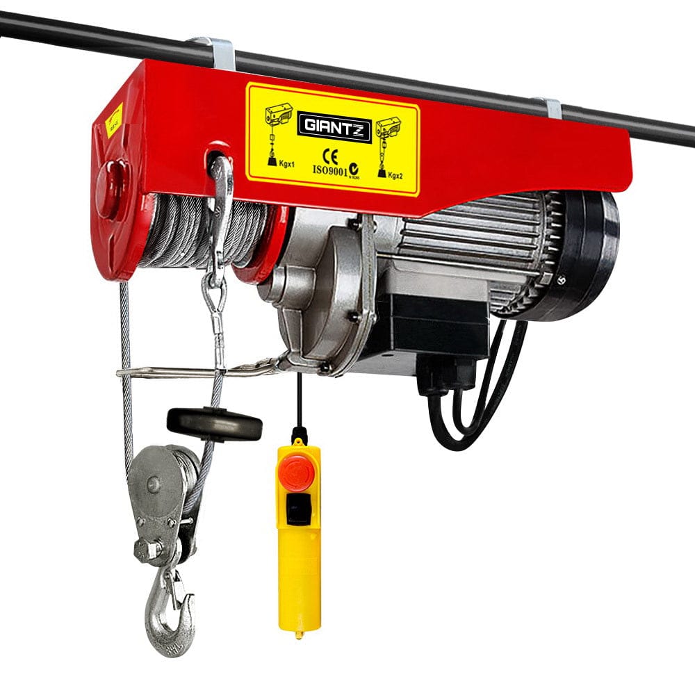 Giantz Electric Hoist Winch 300/600KG Cable 18M Rope Tool Remote Chain Lifting - SportZone.co.nz