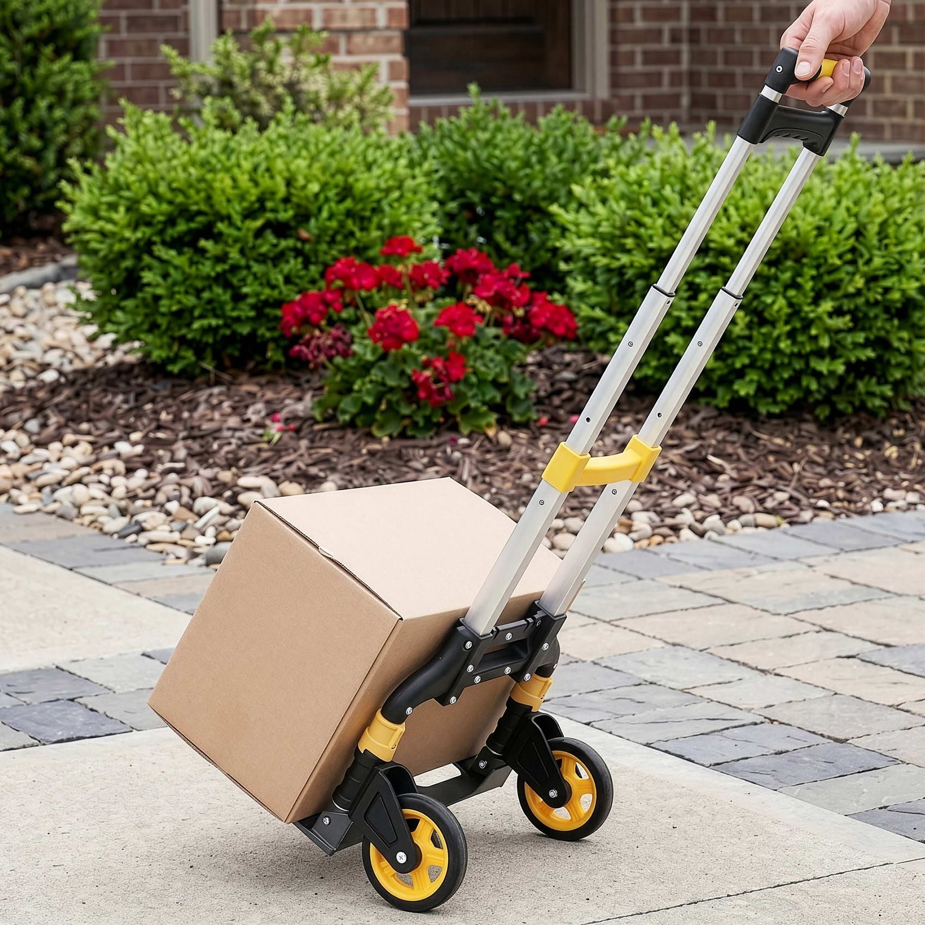 Giantz Folding Trolley Portable Hand Truck Lightweight Travel Luggage Silver - SportZone.co.nz