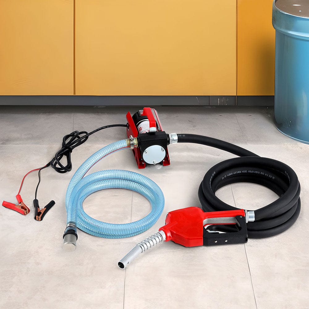Giantz Fuel Transfer Pump Electric Diesel Kerosene Pump 12V DC 10GPM Nozzle Hose - SportZone.co.nz