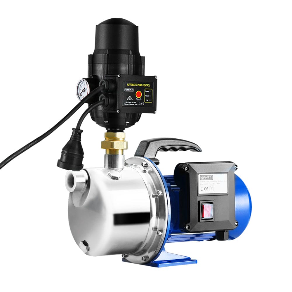 Giantz Garden Water Jet Pump High Pressure 1100W Tank Rain Farm Irrigation Black - SportZone.co.nz