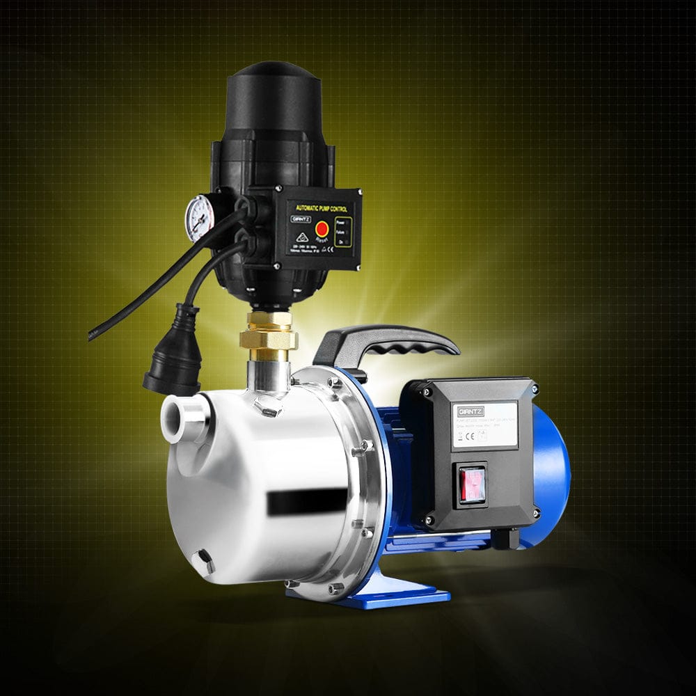 Giantz Garden Water Jet Pump High Pressure 1100W Tank Rain Farm Irrigation Black - SportZone.co.nz
