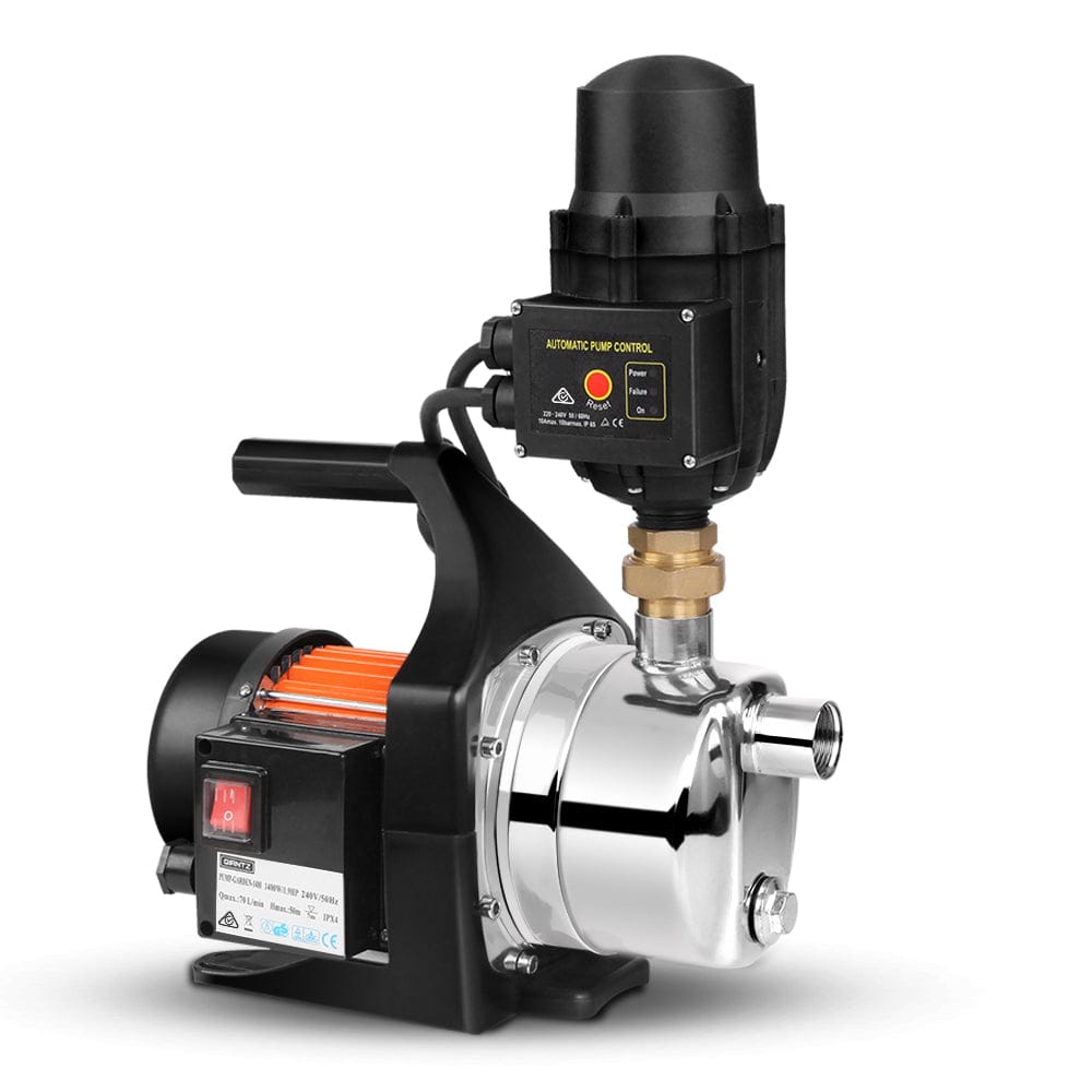 Giantz Garden Water Pump 1500W High Pressure Tank Rain Farm Irrigation Black - SportZone.co.nz