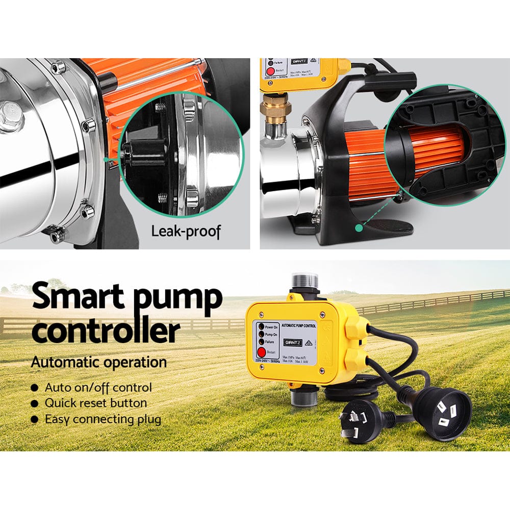 Giantz Garden Water Pump High Pressure 1500W Tank Rain Farm Irrigation House Yellow - SportZone.co.nz