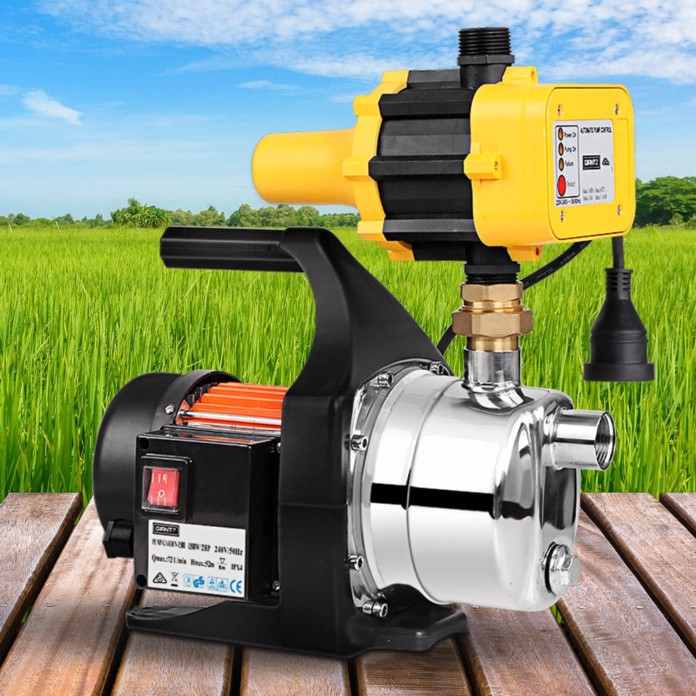 Giantz Garden Water Pump High Pressure 1500W Tank Rain Farm Irrigation House Yellow - SportZone.co.nz