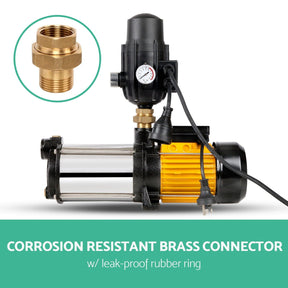 Giantz Garden Water Pump High Pressure 2000W 4 - Stage Tank Irrigation Black - SportZone.co.nz