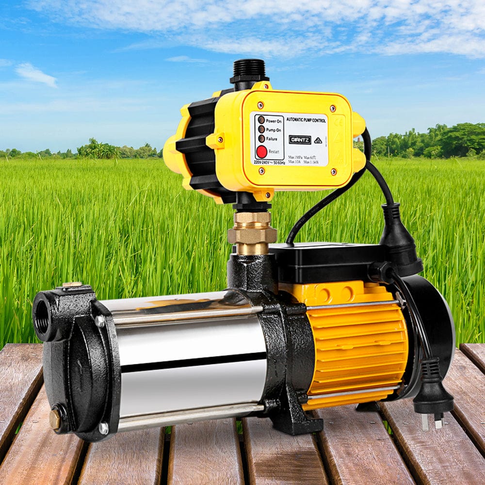 Giantz Garden Water Pump High Pressure 2000W 4 - Stage Tank Irrigation Yellow - SportZone.co.nz